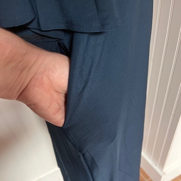 Beyond This Plane Blue Zip-Front Shift Dress NWT - Picture 9 of 10